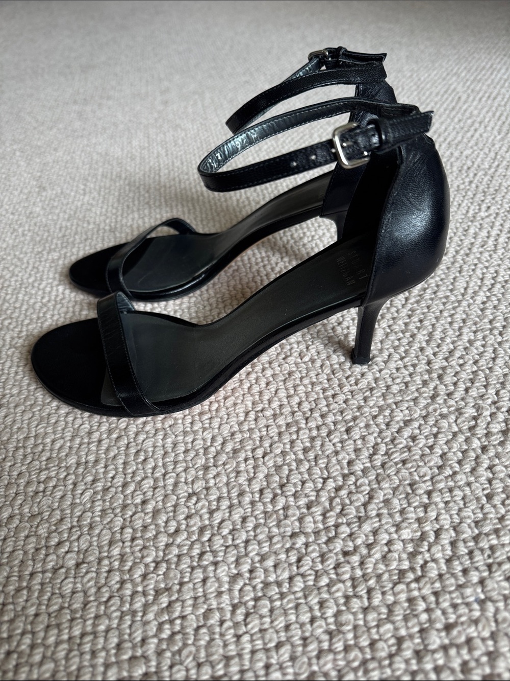 Stuart Weitzman Nudist Sandal in Black - Picture 2 of 5